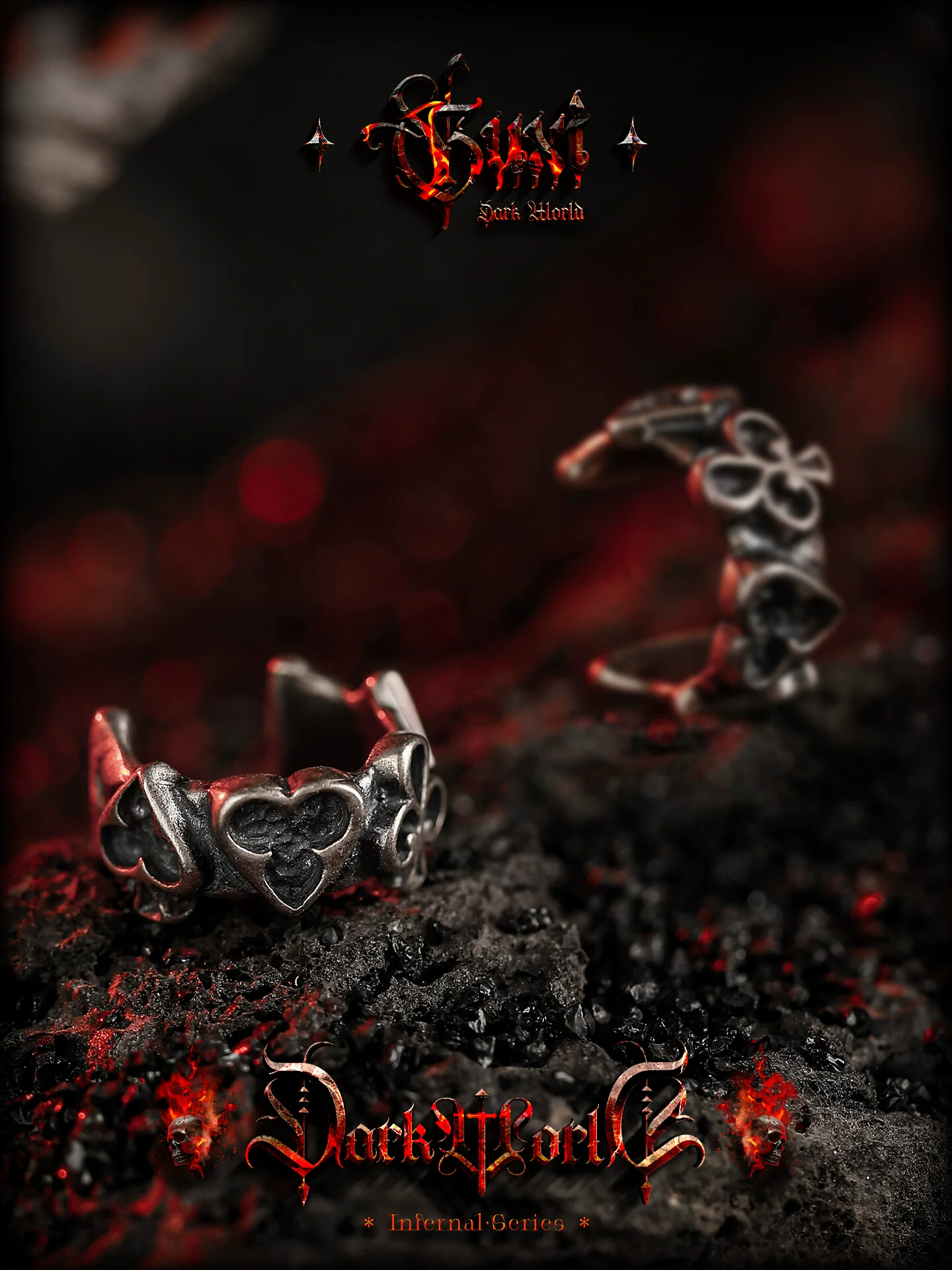 GUXI【失乐园】复古925银耳骨夹男生耳钉无耳洞耳饰品冷淡风小众