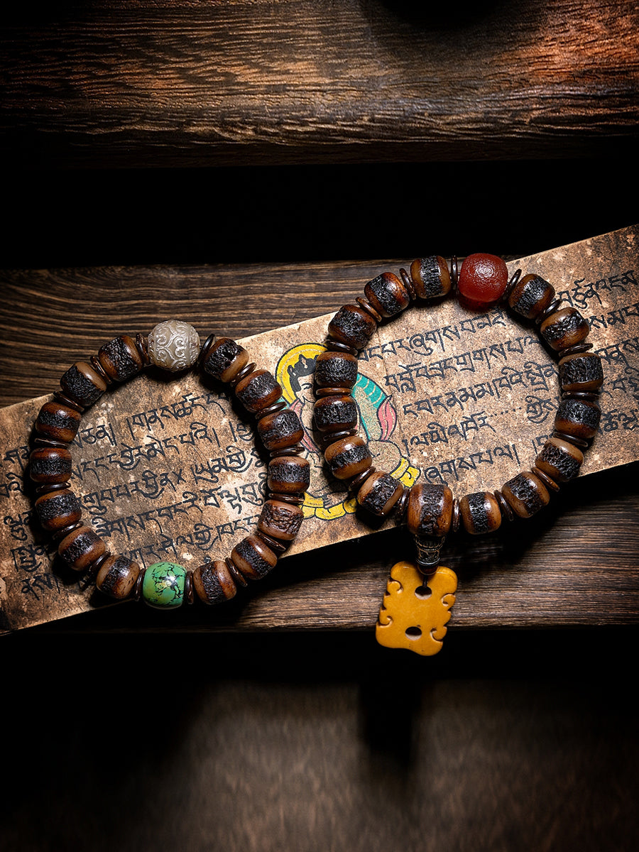 EastKarma GUARDIAN AGATE AND YAK BONE PROTECTION BRACELET - Image 3