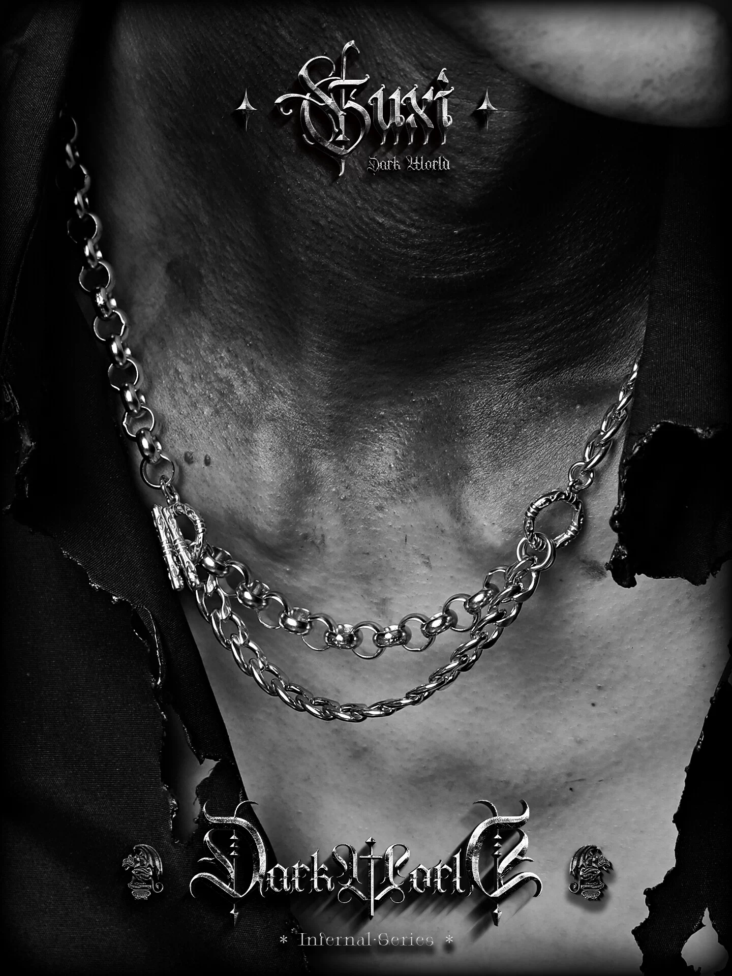 GUXI【寄望】欧美个性项链男生设计感小众百搭嘻哈饰品送男友礼物