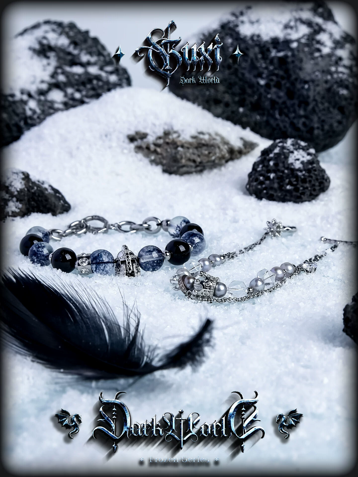 GUXI【骑士公主】小众情侣手链高级感水晶珠子手串送男生女友礼物