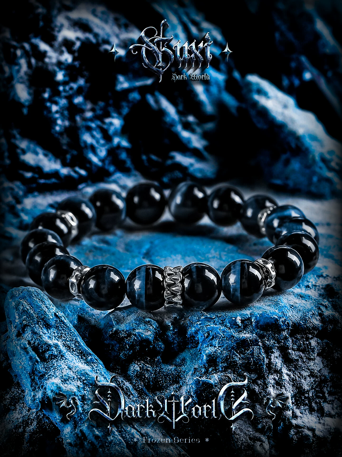 GUXI【利刃】收藏级天然闪电蓝虎眼石手链男高级感手串送男友礼物