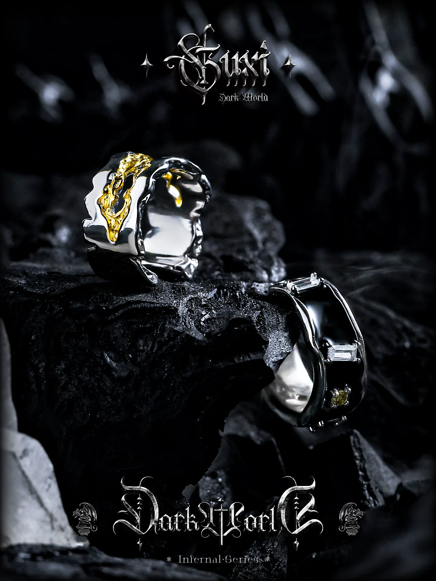 GUXI【光与夜】s925银耳夹无耳洞耳钉男耳环情侣小众耳饰生日礼物