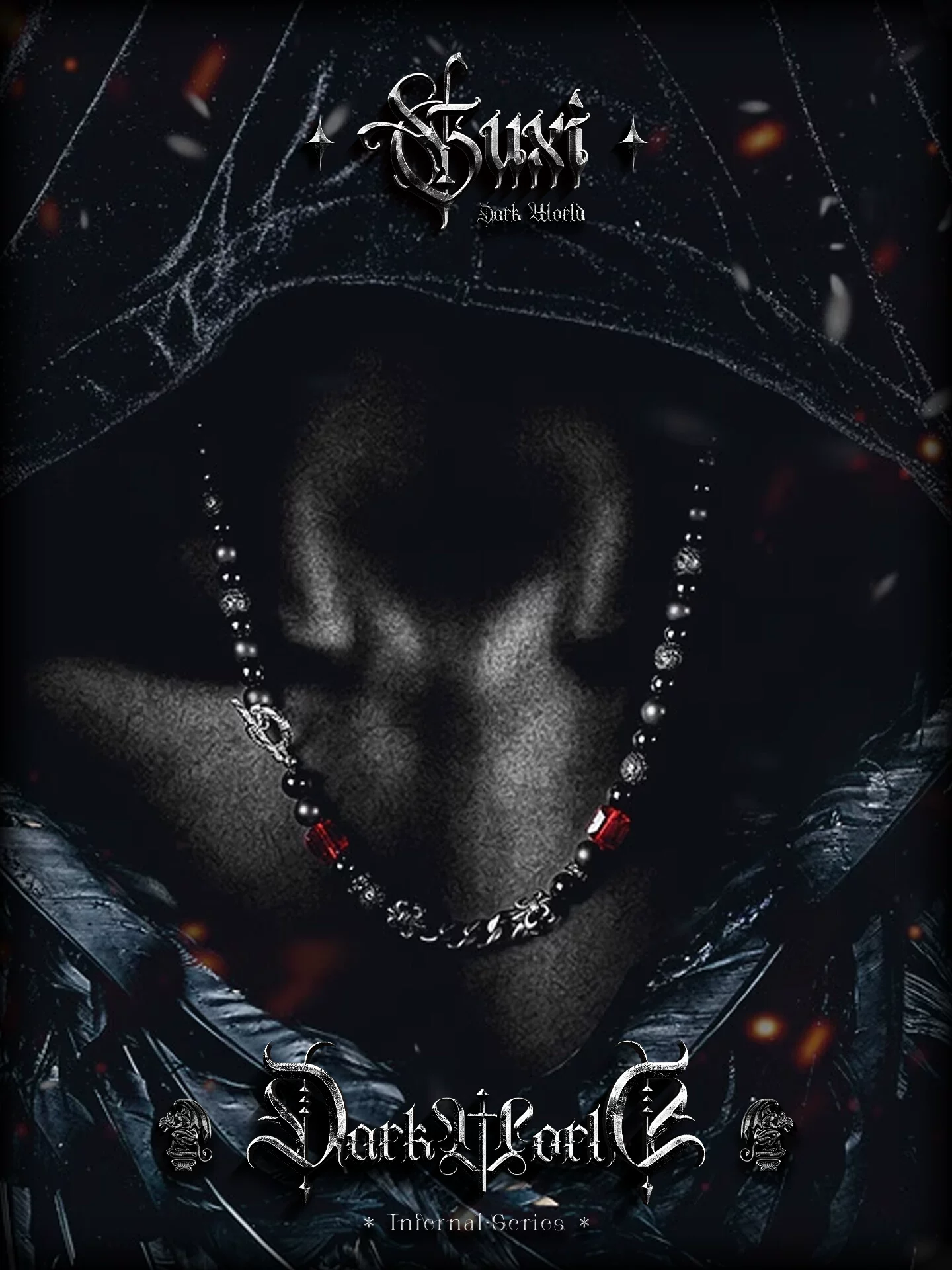 GUXI【不灭】暗黑风小众黑玛瑙串珠项链男高级感复古百搭饰品礼物