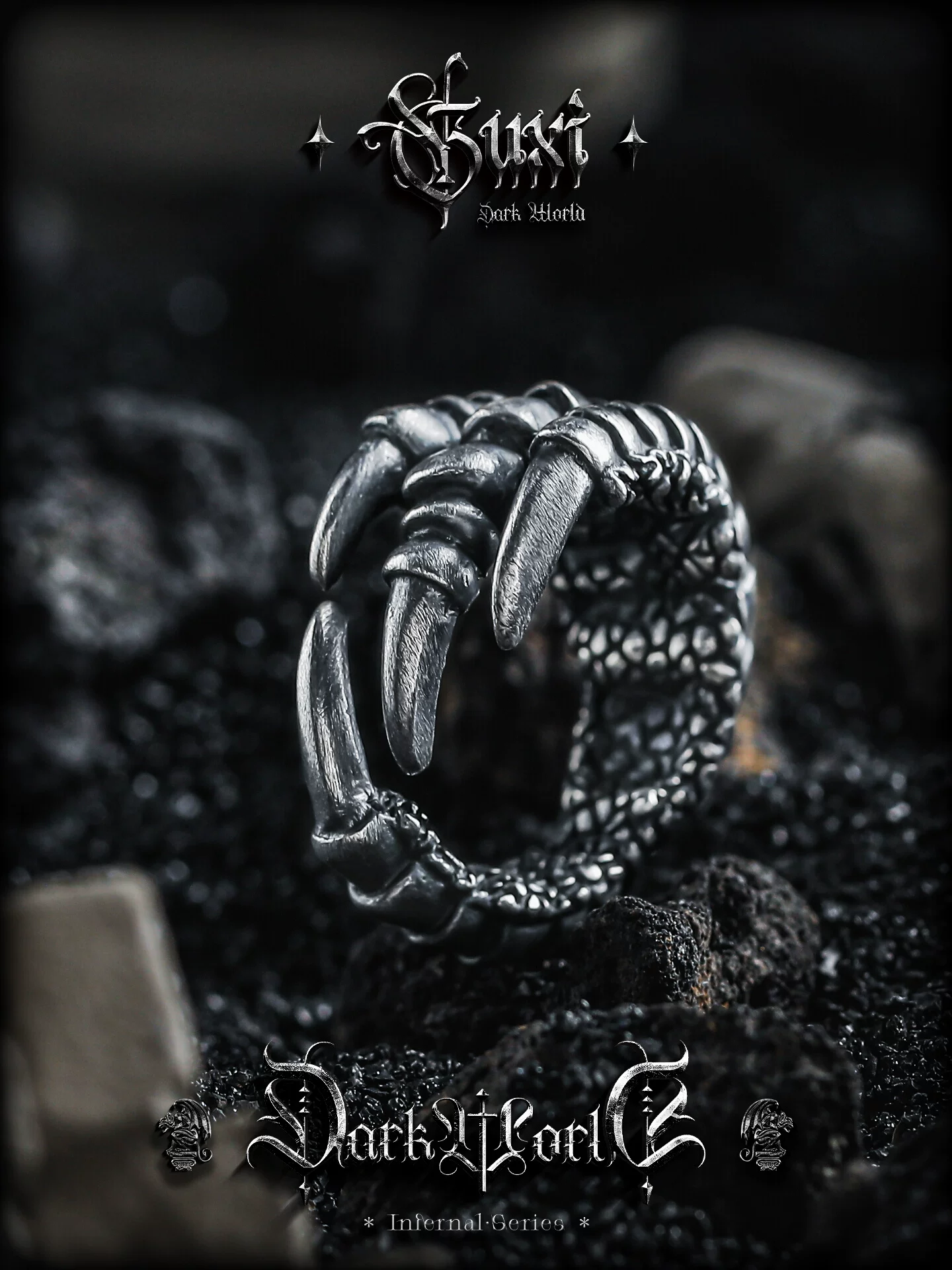 GUXI【苍鹰】暗黑风个性925银戒指男生高级感送男友生日礼物银饰