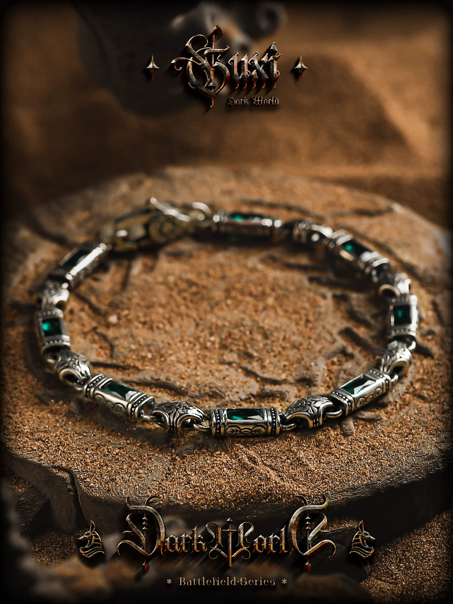 GUXI【万象物语】复古925银手链男小众手工银饰时尚情侣饰品礼物