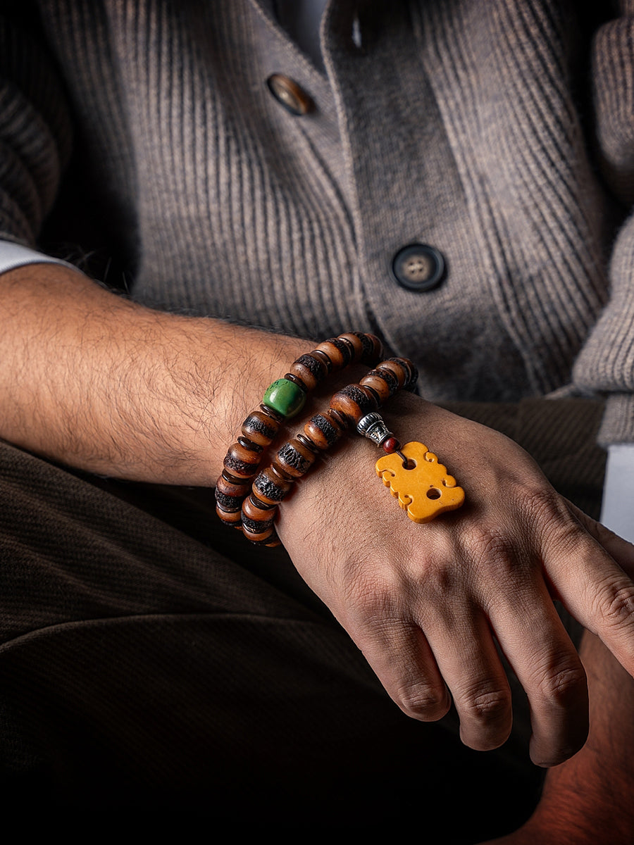 EastKarma GUARDIAN AGATE AND YAK BONE PROTECTION BRACELET - Image 5