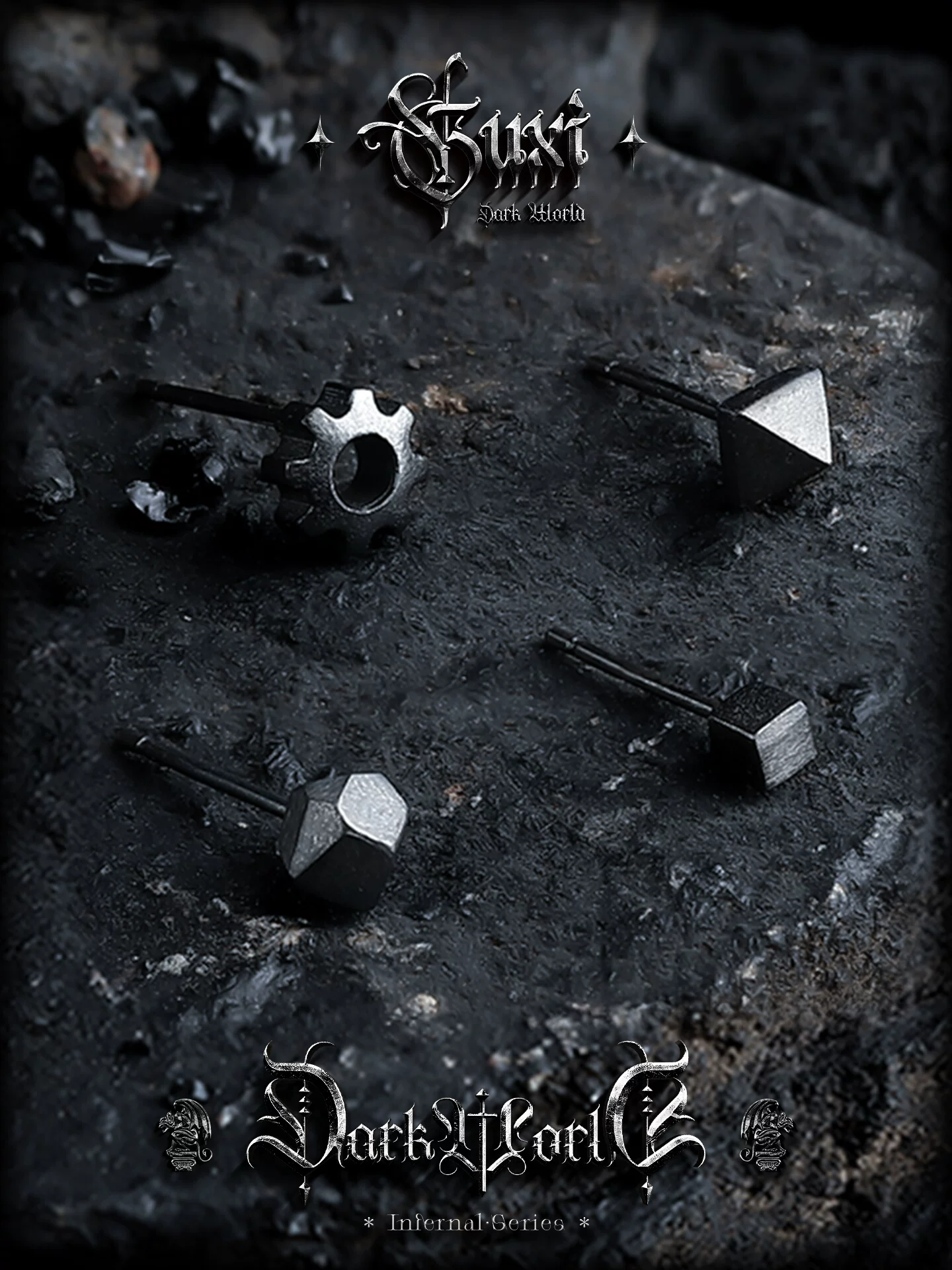 GUXI【蜕变】复古925银耳钉男高级感简约小众设计感养耳洞耳饰女