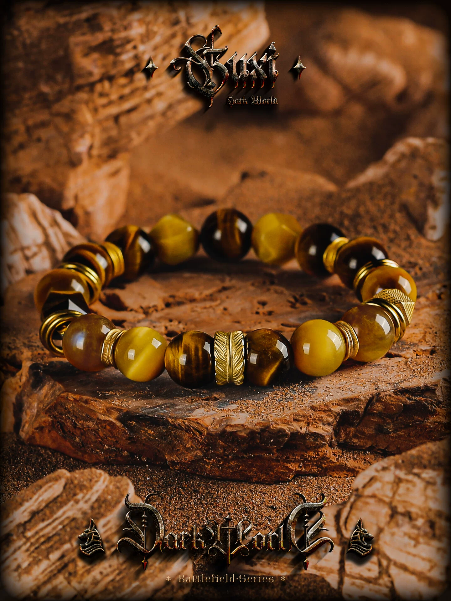 GUXI【弦光之羽】天然金虎眼石手链男安德森水晶手串小众生日礼物