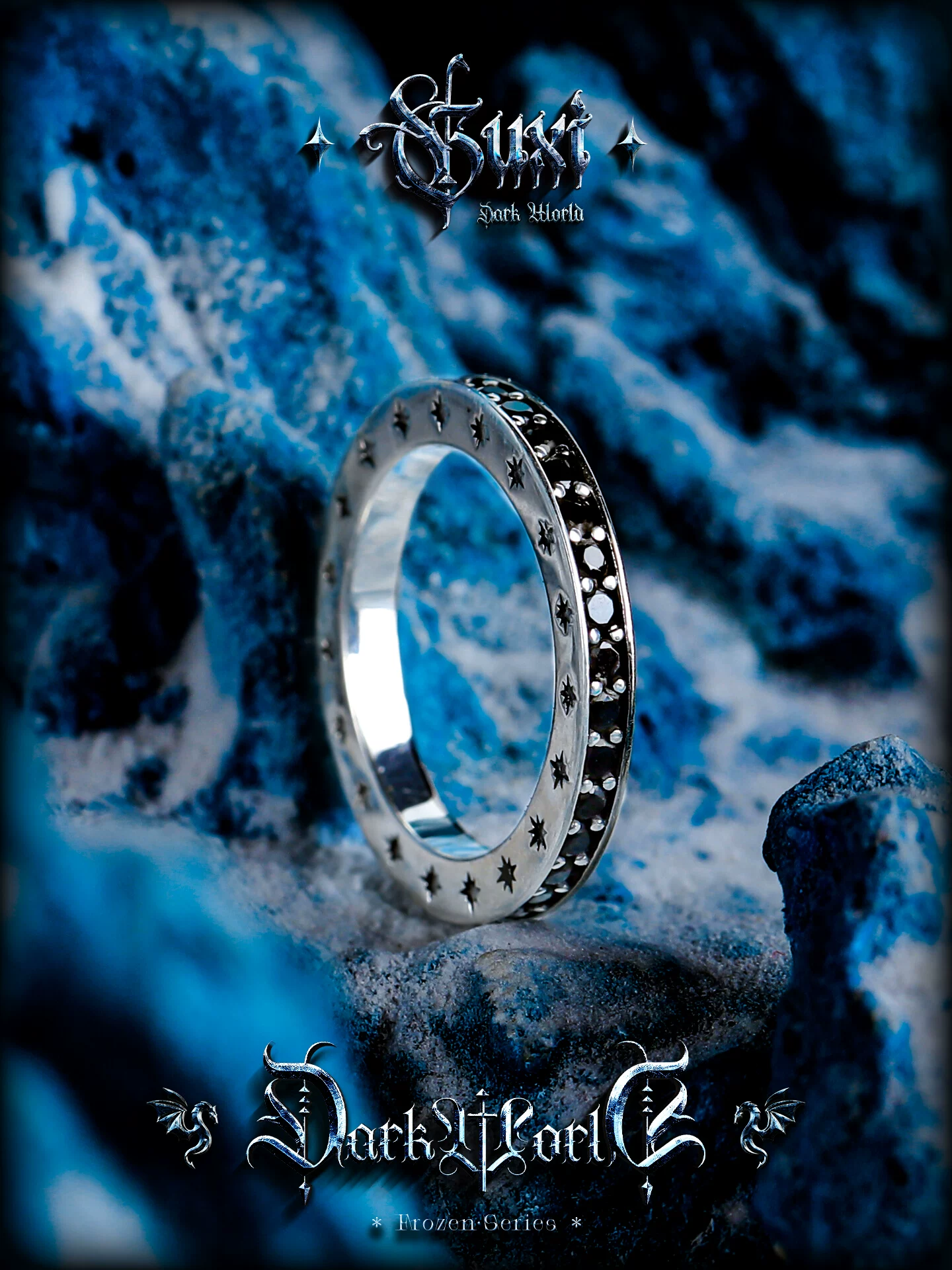 GUXI【荧夜】原创设计小众925银戒指男简约百搭情侣指环饰品礼物