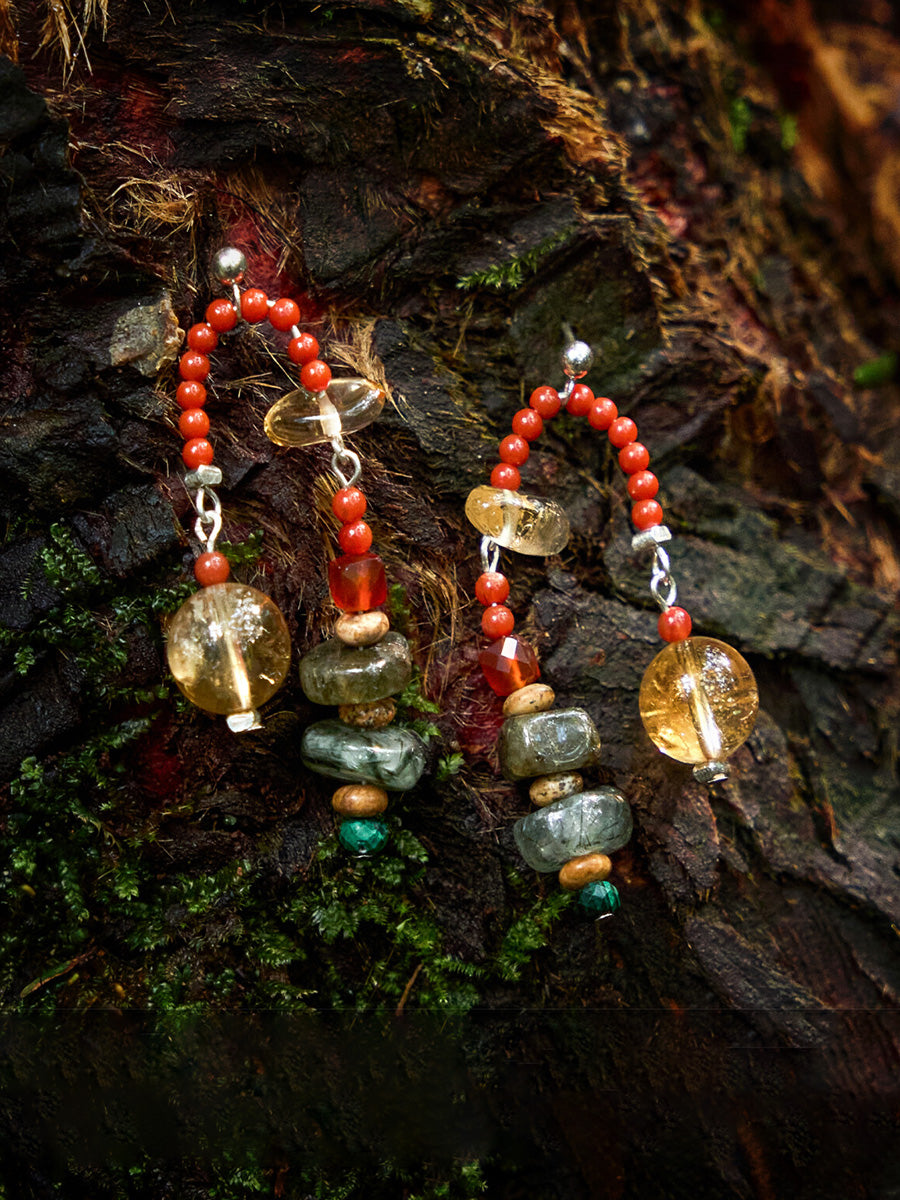 EastKarma FLAME SPIRIT GEMSTONE EARRINGS