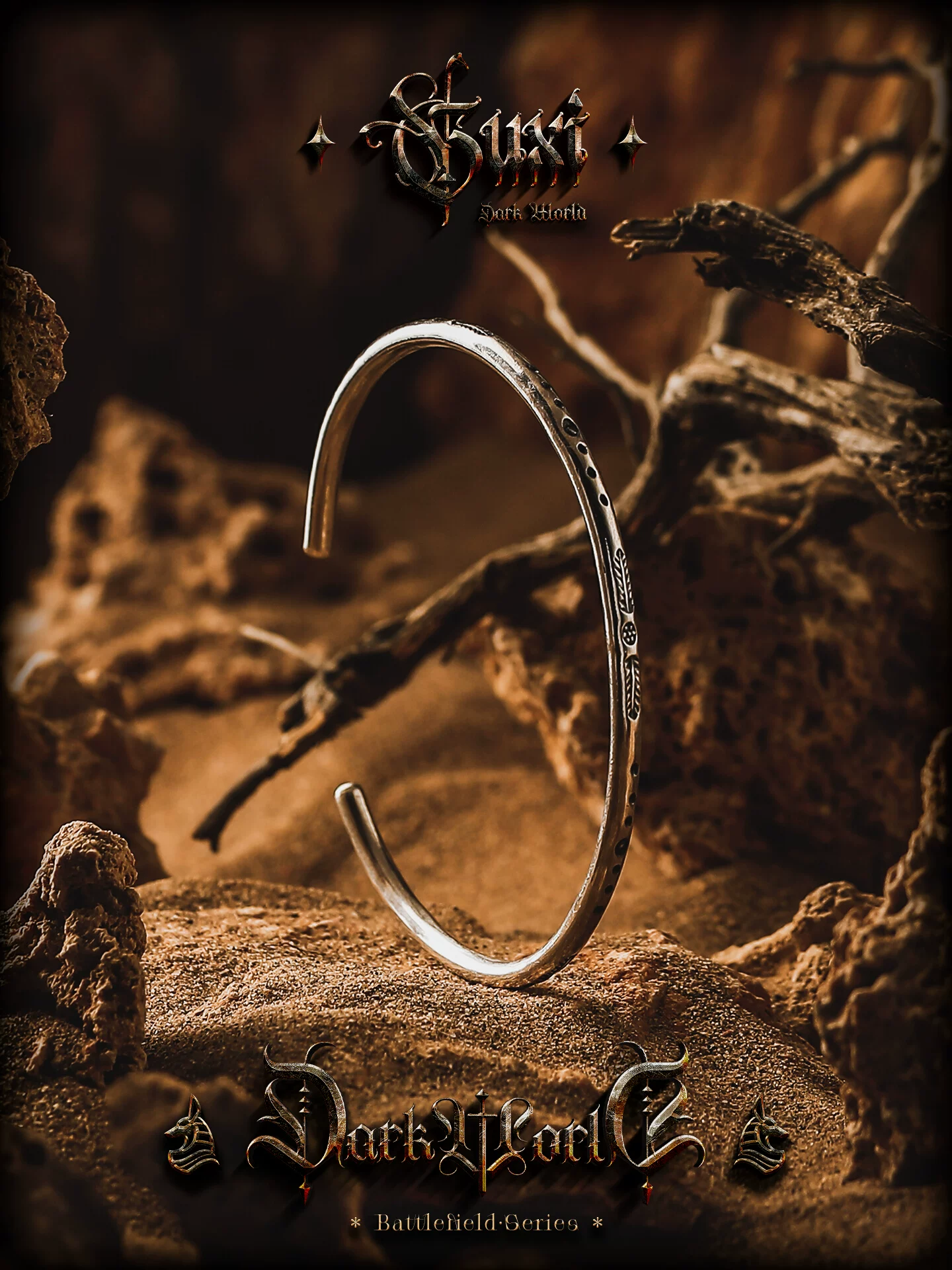 GUXI【祈望】复古原创925银手镯男高级感小众手环送男友生日礼物