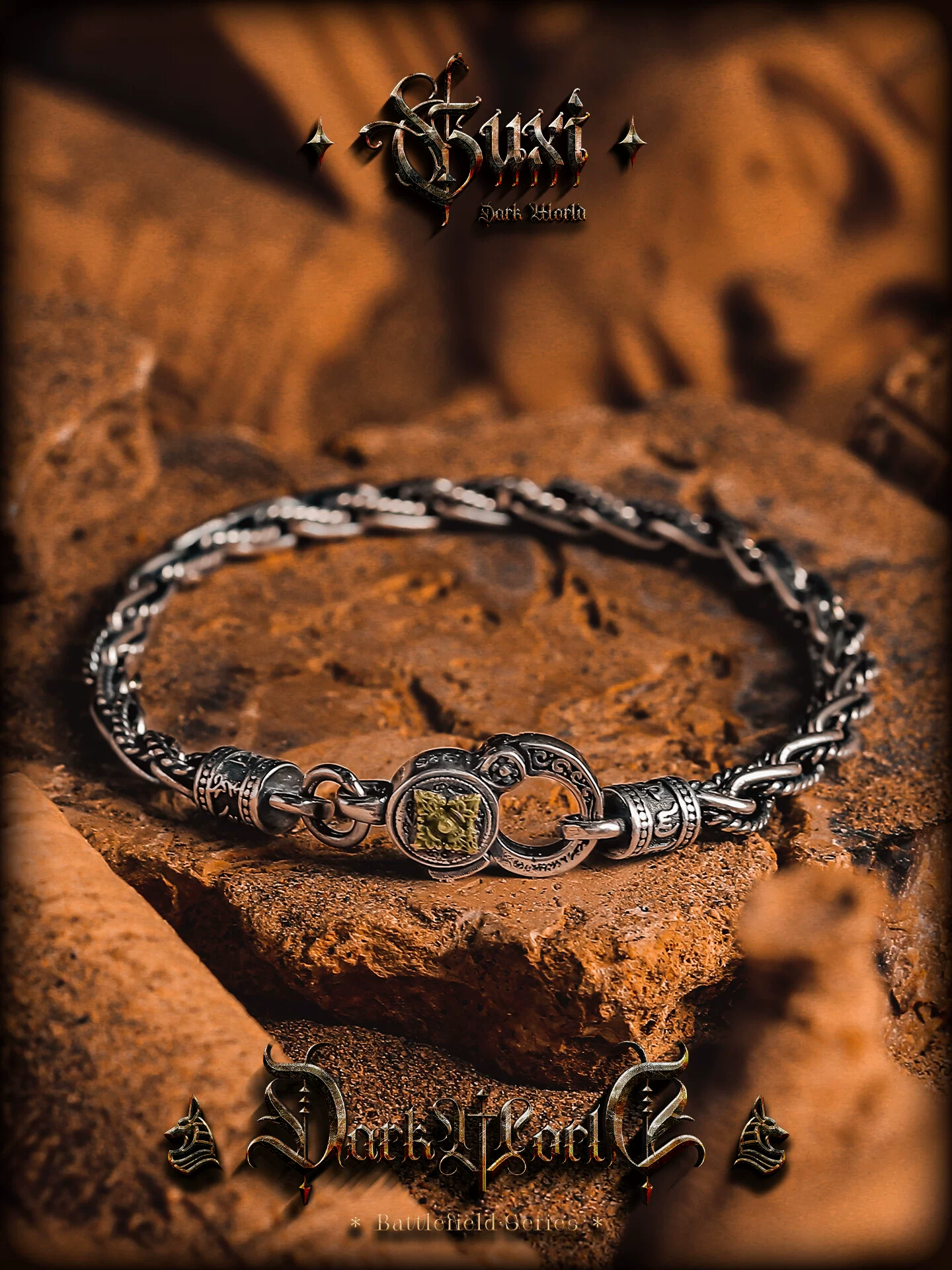 GUXI【祈愿】手工编织925银手链男复古小众设计六字真言圣诞礼物