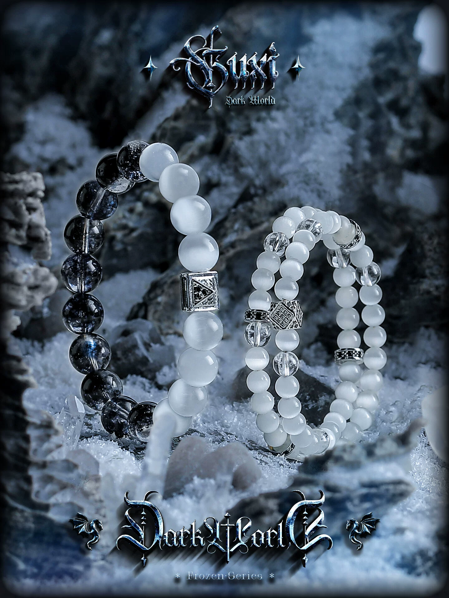 GUXI【冬日恋歌】小众猫眼石手链男生情侣手串珠一对高级水晶礼物