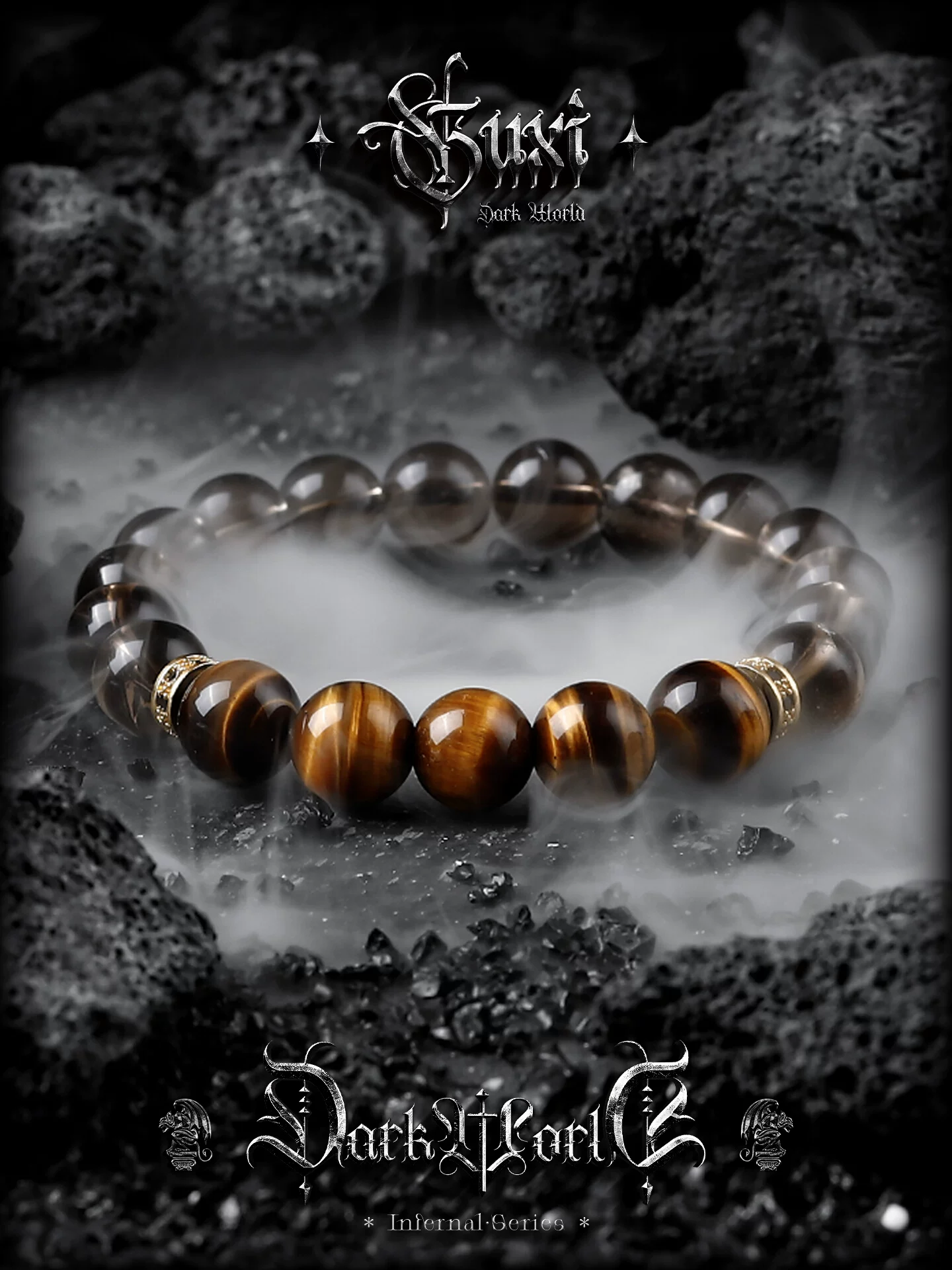 GUXI【余晖】虎眼石珠子手链小众高级感水晶手串男潮送男友饰品