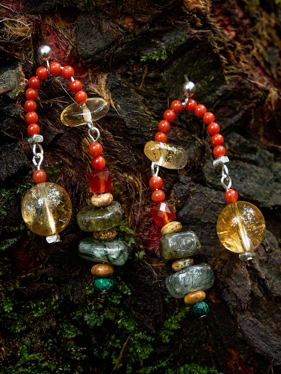 EastKarma FLAME SPIRIT GEMSTONE EARRINGS - Image 2