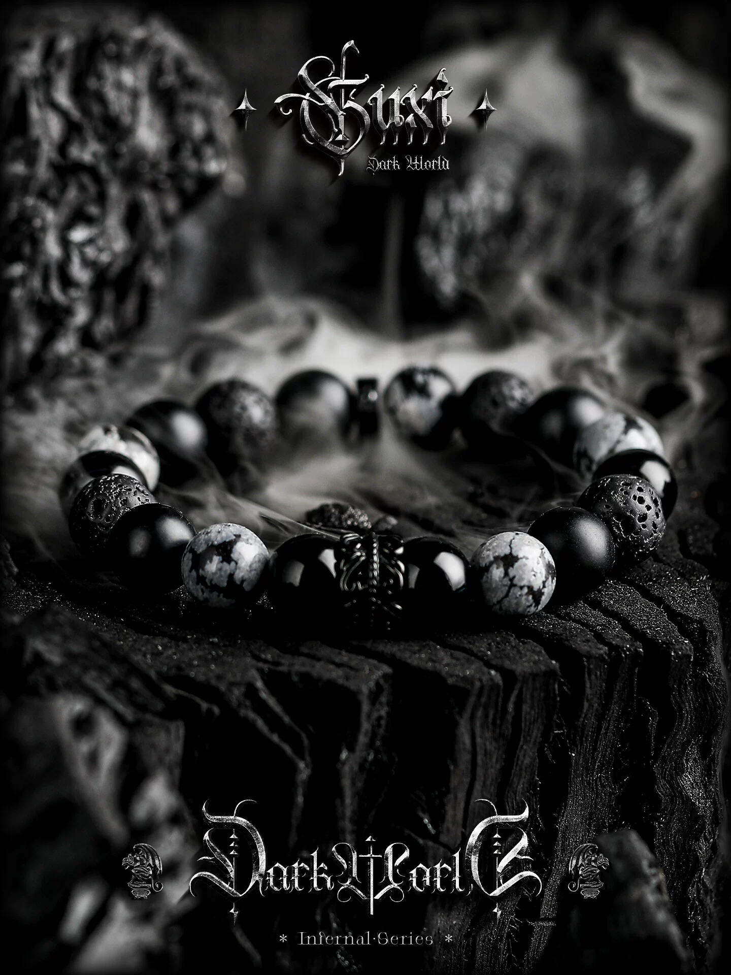 GUXI【黑武士】黑曜石手链男高级感虎眼石紫水晶手串情侣礼物小众