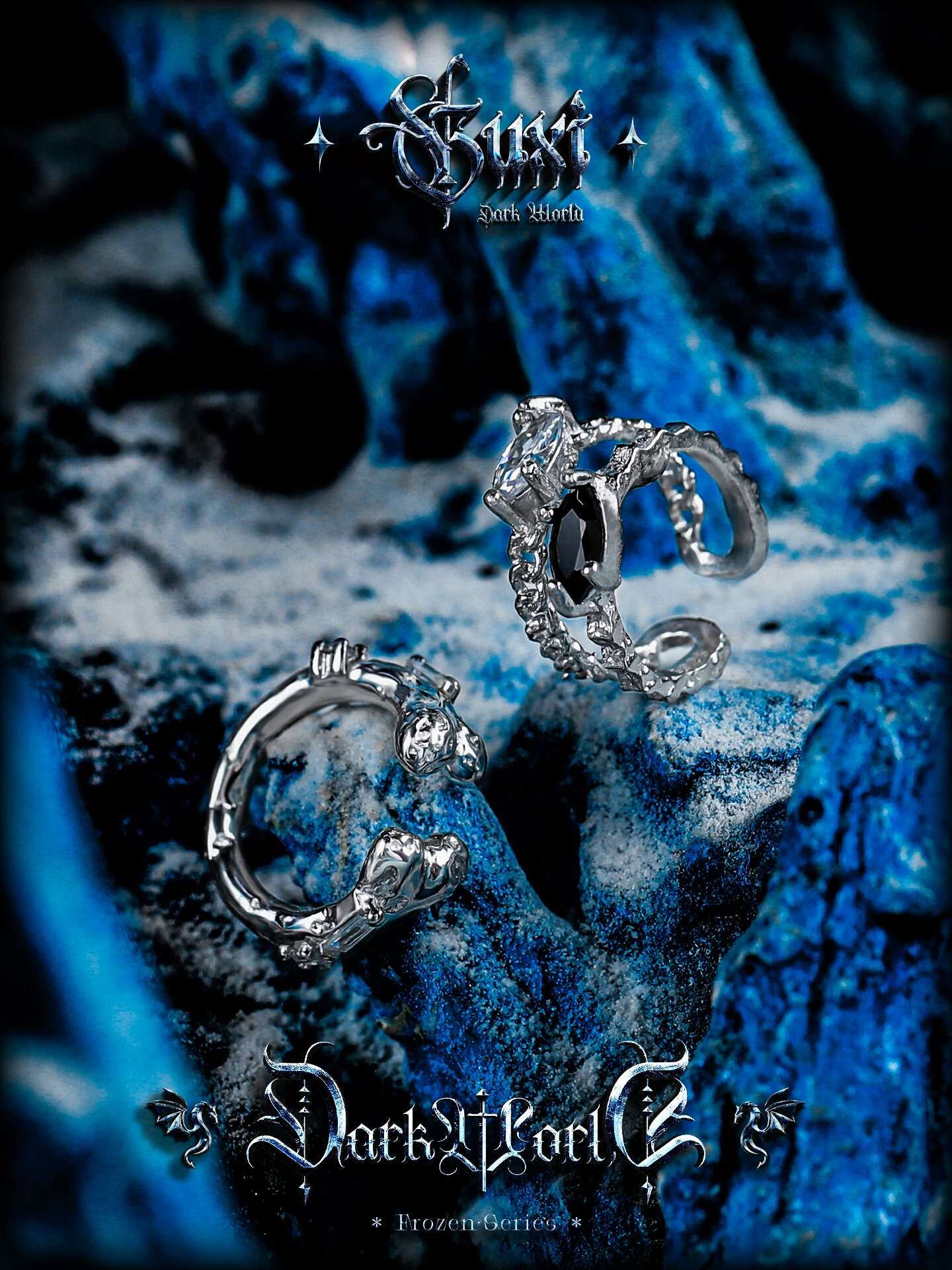 GUXI【空寂】原创设计小众925银耳钉男无耳洞耳夹个性耳饰高级感